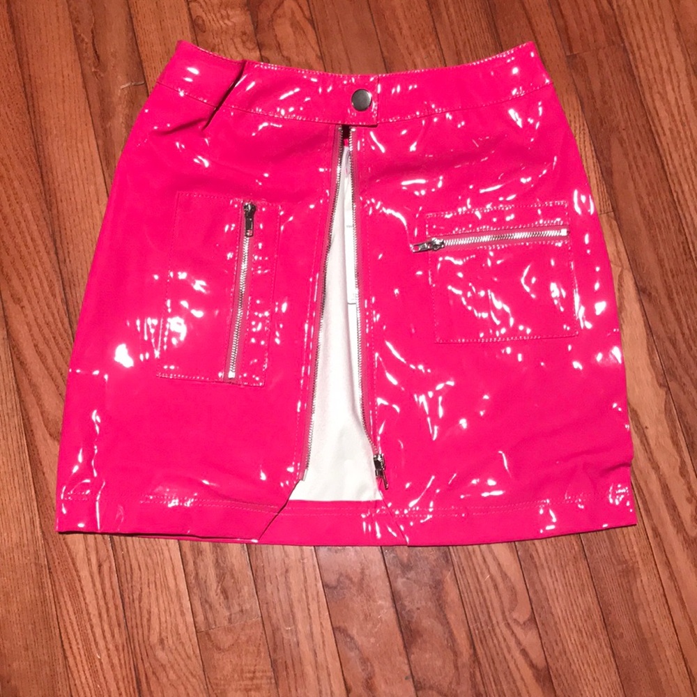 Brand new PVC leather latex mini skirt
